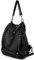 UTO Mode Rucksack Damen Kunstleder Rock Niete Handtasche konvertibeler Tagesrucksack Mädchen Reißverschlusstasche Frauen schwarz