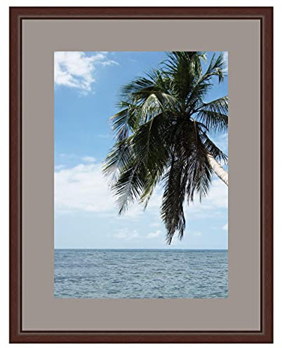 Cadre Photo avec Passe-Partout TV Grey pour Image 34x55 cm ou 55 x 34 cm Cadres Wengé Classique, 2.3 cm de Largeur, Cadre en Bois
