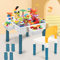 AptoFun 6-in-1 Kindertisch Stuhl Set Kinder Spieltisch, 51x51 cm Doppelseitiger Tischplatte mit 292 Bausteinen, Multi Aktivitätstisch mit 1 Stuhl als Bausteintisch, Sandtisch, Basteltisch