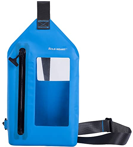 WILD HEART wasserdichte Umhängetasche Beutel Mode Tauchen Unterwasser-Tasche für Schwimmbecken, Strand, Vollständig Wasserdicht, zum Meeresangeln (Blau)
