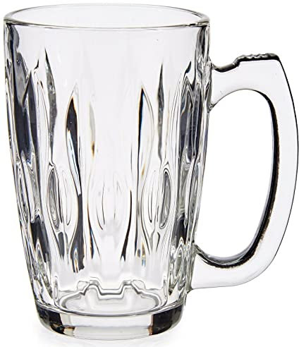 Set di 6 grandi tazze da caffè in vetro trasparente da 340 ml