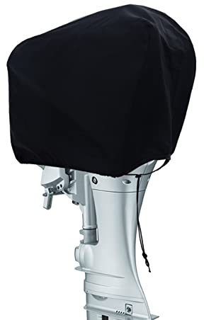 Coverify Bootsmotor Außenbordmotorabdeckung wasserabweisendes 600D Oxford-Gewebe, Schutzhülle Außenborder Abdeckung Außenbordmotor Halbabdeckung passend für bis zu 63 x 35 x 50cm Motoren, Schwarz