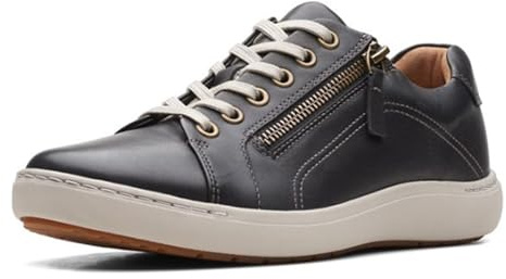 Clarks Women's Nalle Lace Sneaker, Black, 6 UK