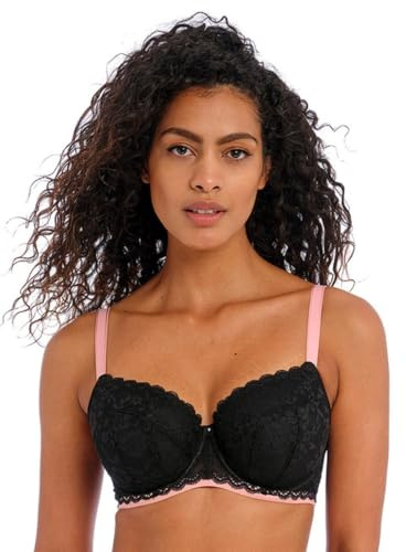 Freya Damen Offbeat Halbschale Gepolsterter BH, Undurchsichtige, Schwarz, 28FF