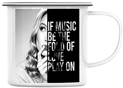 Tazza in metallo smaltato citazione o testo + il tuo ritratto personalizzabile, regalo per personalizzazione, fotografia ispirazione