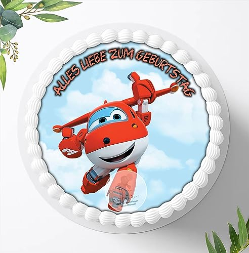 Für die Geburtstags Torte, Zuckerbild kompatibel mit: Super Wings, Foto für Torten, Fondant, Tortenaufleger Ø 20cm, 0777z