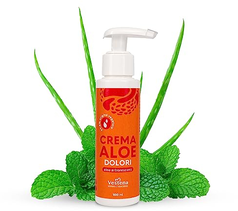 VESTENA Aloe Schmerzcreme - Körpercreme mit Aloe Vera Gel, Starkem Arnika Gel und Starkem Teufelskralle. Creme gegen Gelenk- und Muskelschmerzen, Wärmende Sportmuskelcreme 100ml Made in Italy