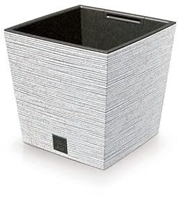 Gardening Naturally Fora Flowerpots, Stylish and Durable Plant Pots for Indoor and Outdoor Use (Square Pot 24cm - White)