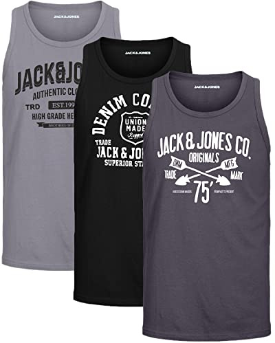JACK & JONES Herren Tank-Tops Vielfältige Prints | Schmale Passform und atmungsaktive Baumwolle (3er Opt - 6 (3er Havka TT, XXL))