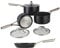 Ninja ZEROSTICK Essentials 3-Piece Saucepan Set with Glass Lids & 20cm Frying Pan, Forged Aluminium Cookware, Induction Compatible, Oven Safe to 260°C, Black C13000UK/C10020UK