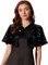 Allegra K Damen Bolero Pailletten Glitzer Shrug Party Crop Jacke Schwarz M