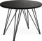 WFL GROUP Runder Ausziehbarer Esstisch - Loft Style Tisch mit Metallbeinen - 100 bis 180 cm - Industrieller Rund Tisch für Wohnzimmer - Spacesaver - Schwarz
