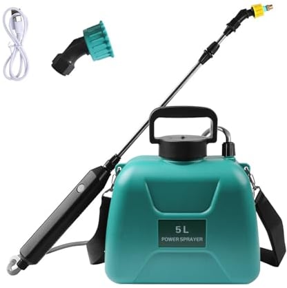 Pompa Elettrica per Piante Nebulizzatore a Batteria Spruzzatore Giardino a Spalla Ricaricabile Pompa Irroratrice a Batteria 5L Portatile (Verde)