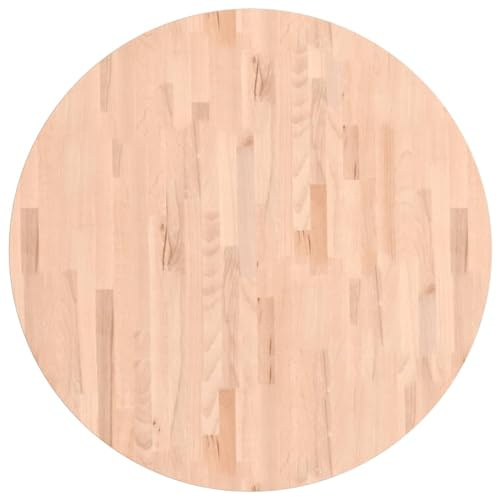 vidaXL Tischplatte Ø90x1,5 cm Rund Massivholz Buche