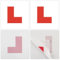SYEYCW 4 Pcs Sticker L Plates for Drivers, 2 Pcs Self Adhesive L Sticker, 2 Pcs Electrostatic L Plate for Car Window, Without Scratching, for New Learner Drivers Automotive Internship Newbies