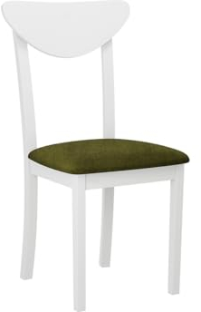 Mirjan24 Esszimmerstuhl Lilo III, B:43 x H:86 x T:46 cm, Polsterstuhl, Rahmen aus Buchenholz Gepolsterte Sitzfläche aus Stoff Stuhl für Arbeitszimmer Esszimmer Küchenstuhl (Weiß/Zetta 297)