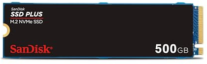 SanDisk SSD Plus 500 Go, M.2 2280, PCIe Gen3 NVMe SSD, avec une vitesse de lecture allant jusqu'à 2400MB/s