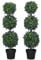 HOMCOM Set of 2 Decorative Artificial Plants Ball Trees with Lavender Flowers in Pot Fake Plants for Home Indoor Outdoor Decor, 110cm, Green