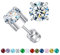 ZOCOYUU Titan Schraube zurück chirurgischen Edelstahl Ohrstecker für Frauen Männer, hypoallergene Birthstone Ohrstecker Double Side 5A Cubic Zirconia Ohrstecker Schmuck 6mm (April(Diamant))