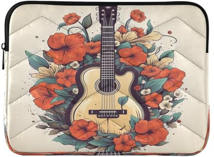 MCHIVER Laptop-Hülle mit Gitarren-Blume, 33,8 cm (13,3 Zoll), leicht, Computer-Schutzhüllen für Damen und Herren