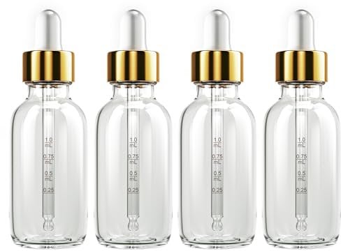 KURTOTEP - 24 Pack 2oz Glass Dropper Bottles with Top Cap, Pink Tincture Bottles, 2 Measured Plastic Droppers, Essential Oil Bottles, Liquid Containers