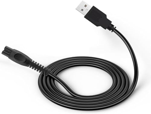 Ersatz USB Ladekabel 5V Ladegerät Netzkabel für Elektrorasierer, kompatibel mit Philips QP2724/90, QP2834/70, QP1924/70, QP4631/90, QP1324/20, MG5910/49, MG7910/49, MG9510/60, OneBlade
