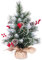 Tischweihnachtsbaum | Kleiner Weihnachtsbaum, 6 Tannenzapfen, 6 Beeren, 50 Spitzen (künstliche Kunsteisperlen und dünner Kunstschnee) | Flauschig und realistisch | Verleiht eine festliche Note | 2 Fuß