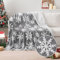 MIULEE Kuscheldecke Weihnachts Sherpa Decke Warme Lammdecke Wohndecke Davidshirsch Weihnachtsbaum Schneeflocken Muster Sofadecke Dicke Tagesdecke Couchdecke Überwürfe für Sofa Bett 125x150 cm Grau-C