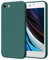 YLK Coque Compatible avec iPhone SE2022/SE 2020/iPhone 8/7, Coque Intégrale Ultra Fine en Silicone avec Doublure en Microfibre Douce, Design à Bords Droits (Vert Foncé)