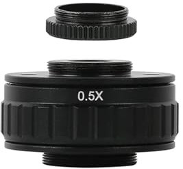 wangzhich CTV 1/2 1/3 1X Adapter 0.3X 0.5X C mount Lens + C CS Simul Focal Ring Trinocular Stereo Microscope HDMI VGA USB Video Camera(0.5X Adapter)