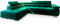 Masseno Ecksofa Selva L-S mit Schlaffunktion L-Form, Sofa mit Bettkasten, Wohnzimmersofa, Couch, Soffa, Bettsofa, Couchgarnitur- Grün, Monolith 37