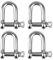 4 Pezzi Grillo in Acciaio Inox, D Grilli M8 Heavy Duty 304 Acciaio Inox D Anello Grillo Utilizzato per il Collegamento Rapido di Catene e Funi metalliche, Struttura Pesante, Riciclaggio del Veicolo