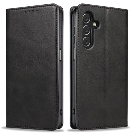 LBH Handyhülle Smartphone-Hülle für Samsung Galaxy A05s Klapphülle Magnetverschluss Kartenfächer Geldfach Standfunktion Case Etui Rundumschutz Schutzhülle Schwarz