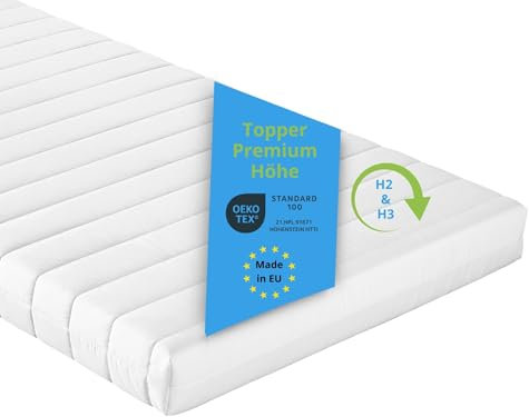 Bodyprotect 10 cm Matratzenauflage 80 x 200 Kaltschaum Topper, Matratzentopper mit Härtegrad 2 & 3, Matratzenschoner Ökotex Zertifiziert, Made in EU
