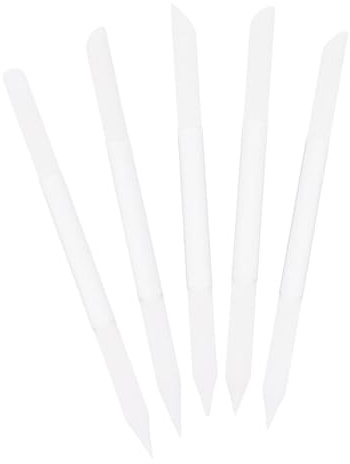 Beatifufu 5 Stück Nagelfeilen Glasnagelfeilen Zylindrisch 100x6mm Geätzt Bruchfest Transparent für Maniküre Nagelhautentferner Reise