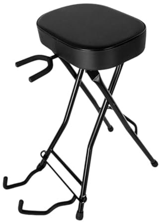 Dickly Gitarrenhocker Sitz Klappbarer Gitarrenhocker Stuhl mit Halterung für Bass