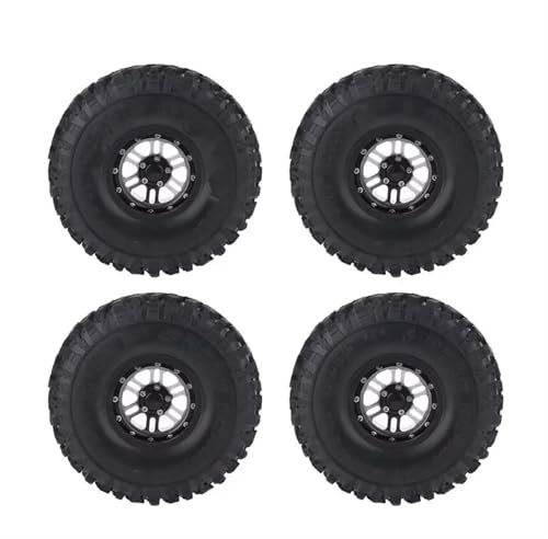 TOQPCZA RC Räder Für Axial Für SCX10 90046 Für TRX-4 Für S289, 4 Stück, 108 Mm/120 Mm, 1,9 Zoll, Gummireifen Und Metall-Beadlock-Felgen Für 1:10 RC Für Rock Crawler Car(120mm)