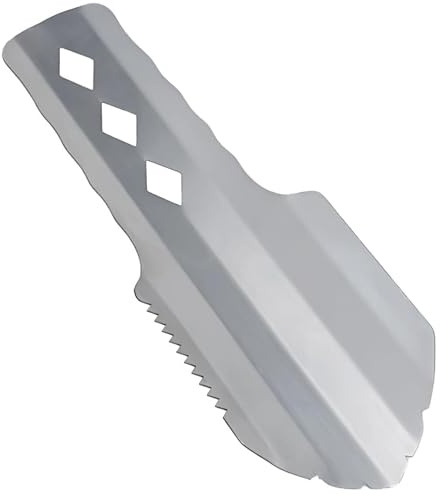 Ultralight Backpacking Aluminum Trowel,Stainless Hiking Shovel, Portable Multi Purpose Tool Shovels, with Extended Handle, for Hiking, Camping, and Survival Gear (Silver)
