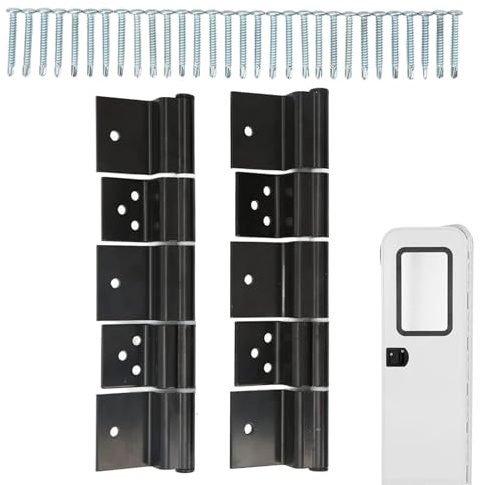 Clutch Hinge Kit for Motorhome Entrance Door - Clutch Hinge Kit for Doors, High Strength Steel Hinges for Steel Entrance Doors, 2 Hinges for Motorhome Doors with 30 Screws