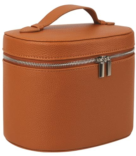 Kosmetiktasche Damen, Make Up Tasche aus PU mit Herausnehmbarer Innentasche, Schminktasche mit Griff für Reise und Alltag, Kosmetikkoffer für Beauty und Pflege