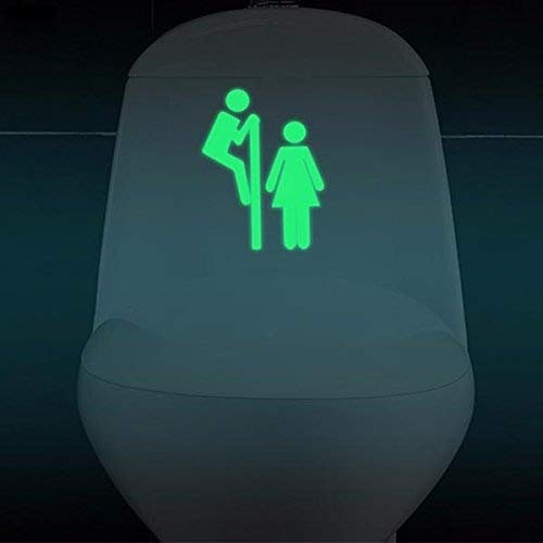 Bluelover Abnehmbare Mann Frau Lustige Muster Gluhen Wc Bad Wand Aufkleber Tur Toilette Dekor -B