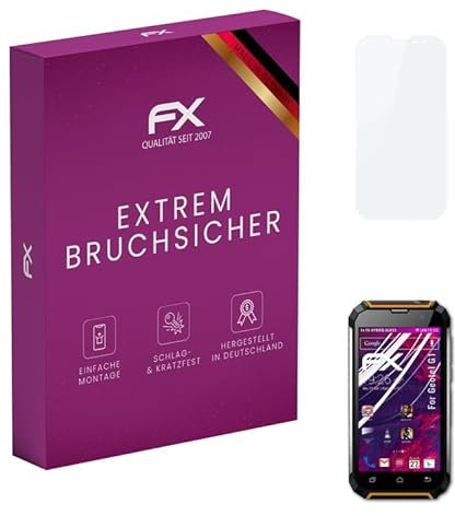 atFoliX Glasfolie kompatibel mit Geotel G1 Panzerfolie, 9H Hybrid-Glass FX Schutzpanzer Folie