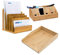 Relaxdays 3 TLG. Schreibtisch Set, aus Bambus, Briefablage für A4, Dokumentenhalter, Schreibtisch-Organizer mit Handyhalter, Natur