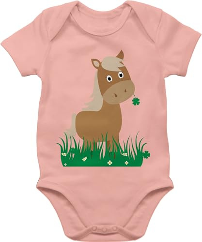 Shirtracer - Baby Body Kurzarm - Süßes Pferd I Pferde Geschenk Reiten I Pferdemädchen