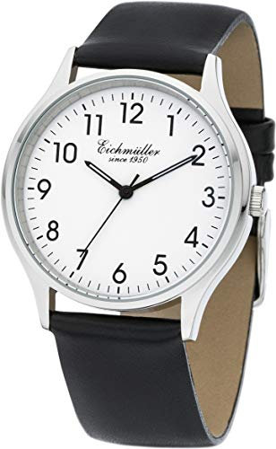 Eichmüller Herren Klassische Armbanduhr 38mm Uhr Echtleder Armband 5 ATM Leder
