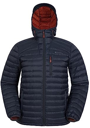 Mountain Warehouse Henry II Mens Down Padded Jacket - Water Resistant Puffer Coat, Insulated Winter Wear - Clothing for Outdoor & Travel Navy S