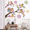decalmile Wandtattoo Eule Bäume Ast Wandsticker Blumen Wandaufkleber Kinderzimmer Babyzimmer Schlafzimmer Wanddeko