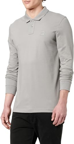 BOSS Men's Passerby Slim Fit Stretch Cotton Pique Polo Shirt, Open Grey63, XL