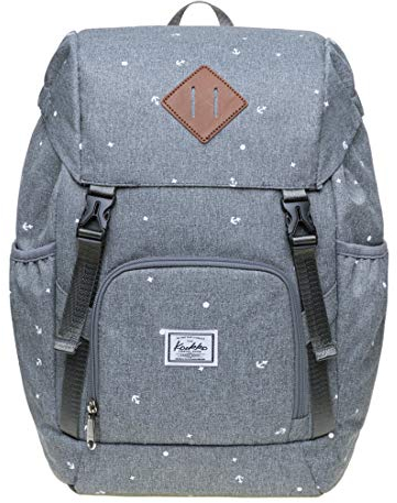 KAUKKO Schöner und durchdachter Rucksack mit Laptopfach für 15 Zoll Schule Uni 22L, Grau Jnl-ky01-2-09, one size, Tagesrucksack