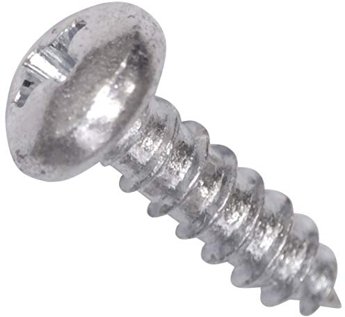 AERZETIX - Packung mit 100 Stück - selbstschneidende Schrauben - M2.2x6.5mm - verzinkter Stahl - Metall - runder Kopf - gewölbt - PH-Kreuzaussparung - DIN7981 - DIY - C44619